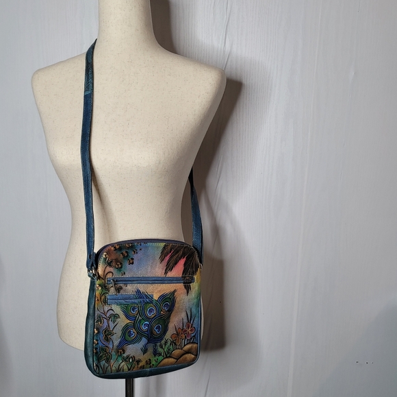 BIACCI HAND PAINTED CROSSBODY Leather PURSE - Picture 8 of 12